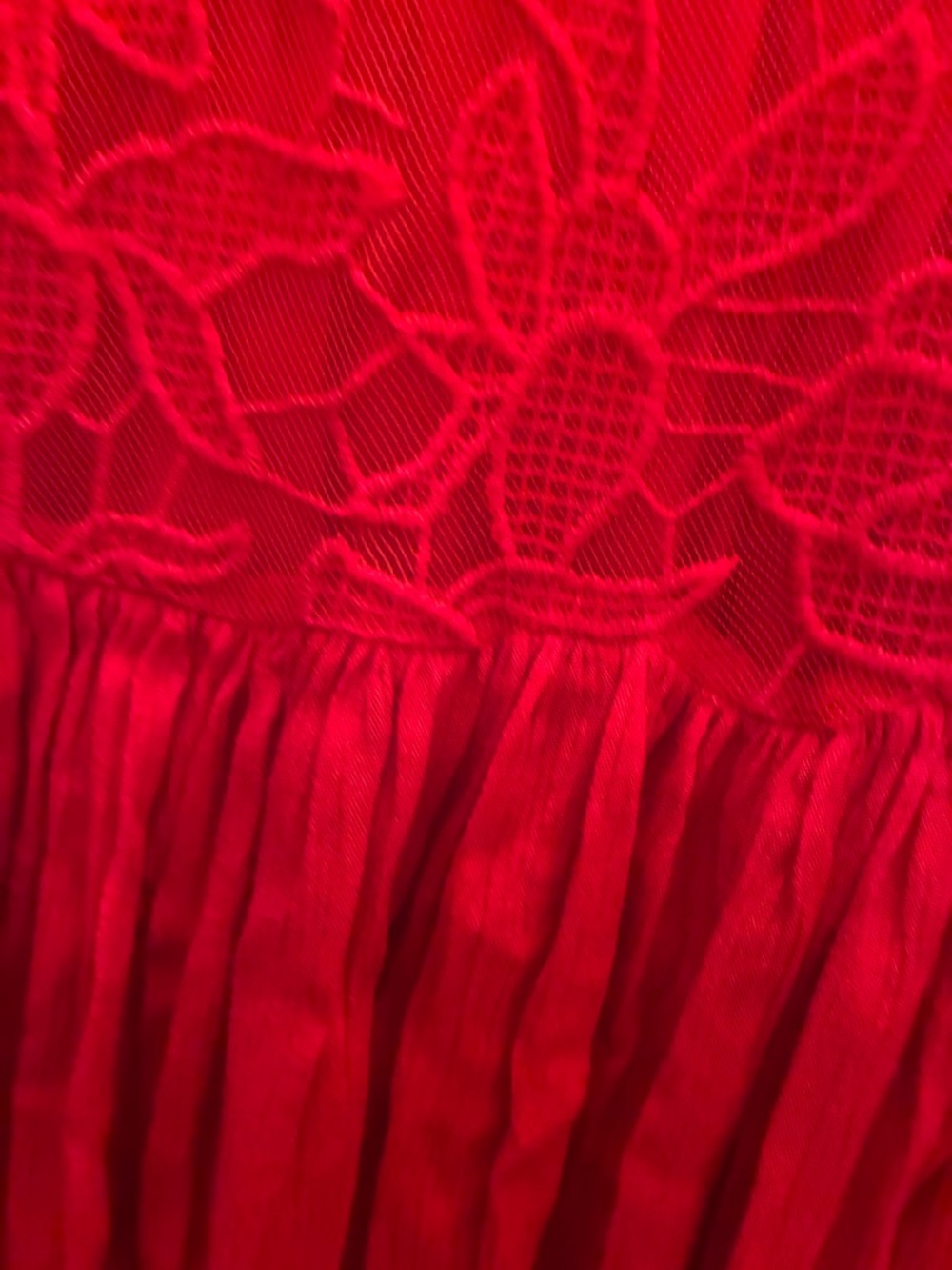 Romeo & Juliet Couture Red Floral Lace - Picture 7 of 10